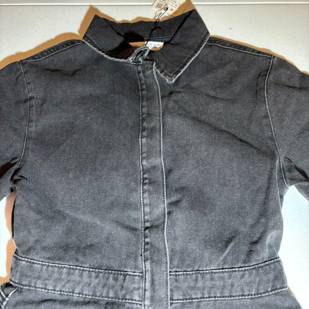NWT Zara Gray Black One-Piece Romper Girls Kids - Picture 3 of 3